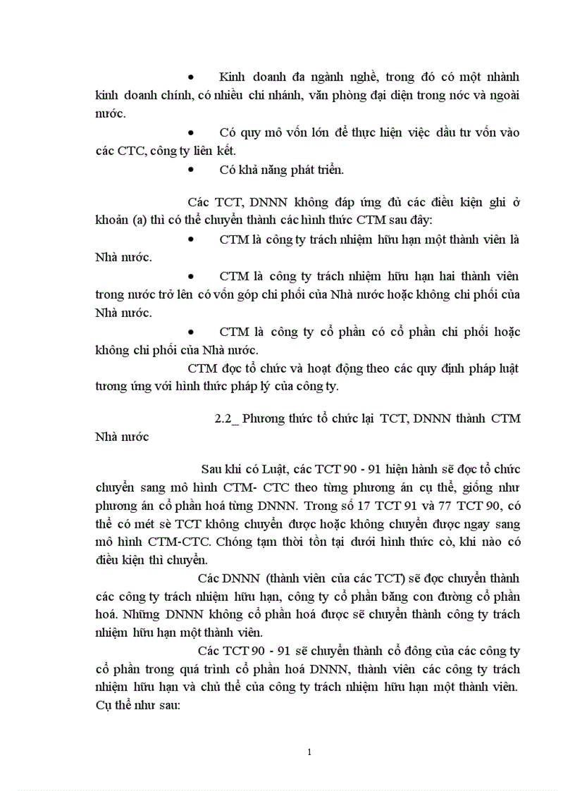 image for page Khả năng vận dụng mô hình công ty mẹ công ty con trong nền kinh tế Việt Nam