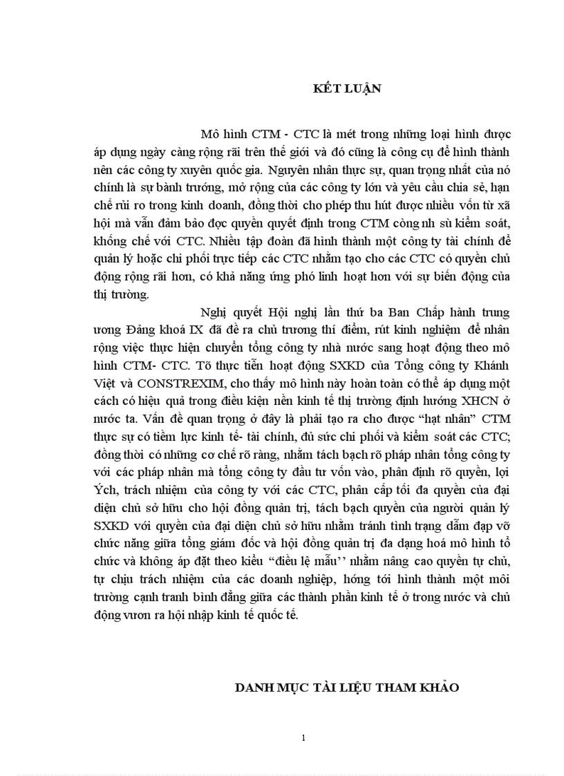 image for page Khả năng vận dụng mô hình công ty mẹ công ty con trong nền kinh tế Việt Nam