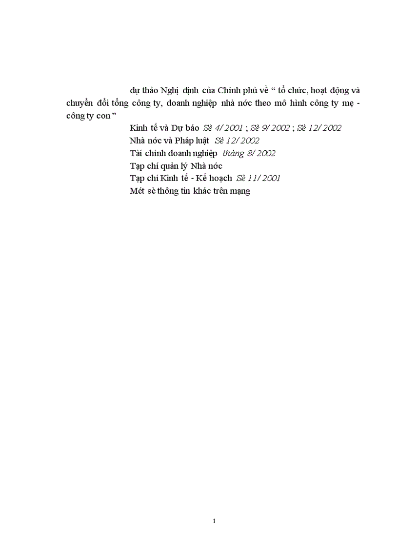 image for page Khả năng vận dụng mô hình công ty mẹ công ty con trong nền kinh tế Việt Nam