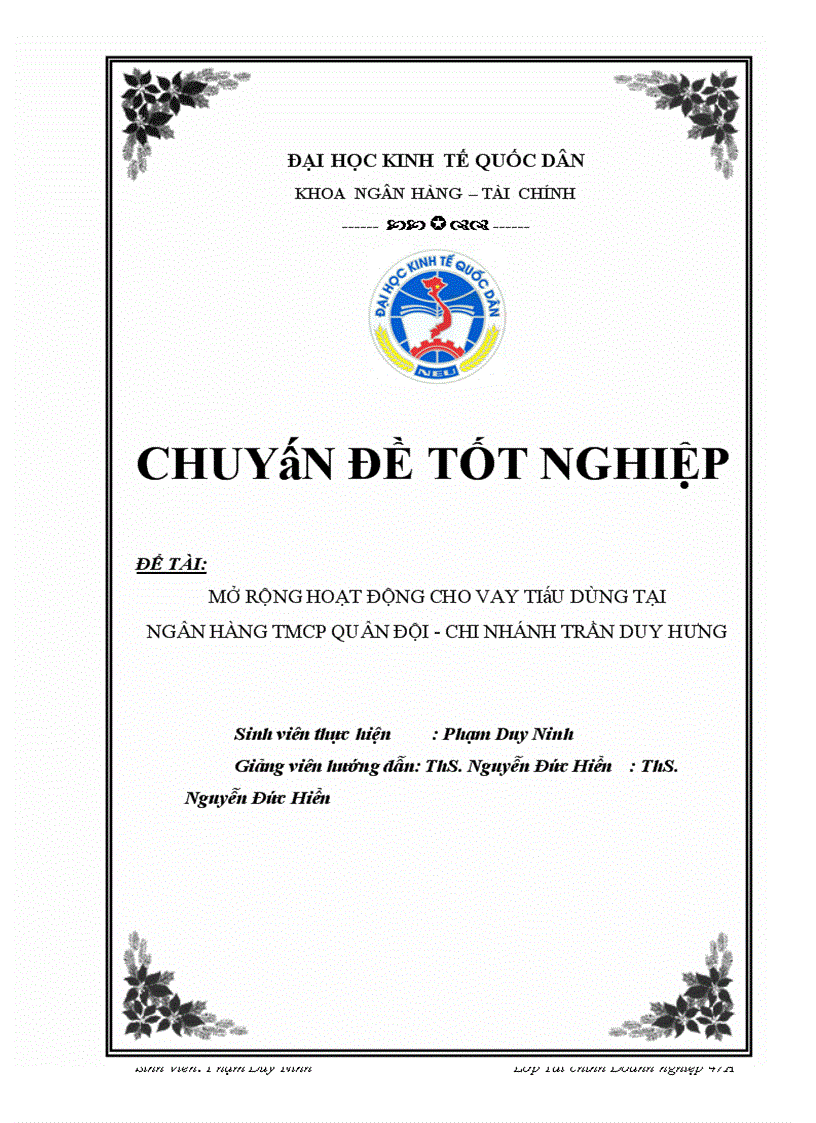 image for page Mở rộng hoạt động cho vay tiêu dùng tại Ngân hàng Thương mại Cổ phần Quân đội Chi nhánh Trần Duy Hưng