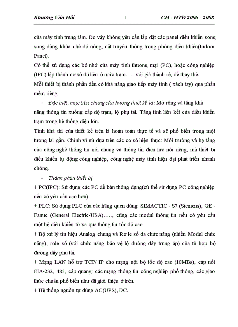 image for page Chuẩn truyền thông áp dụng trong hệ thống điện