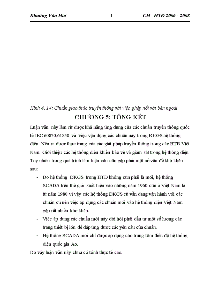 image for page Chuẩn truyền thông áp dụng trong hệ thống điện