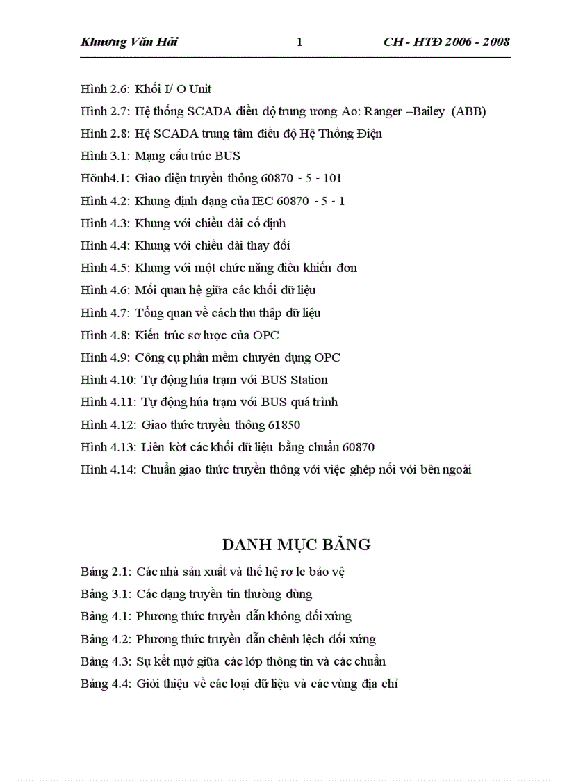 image for page Chuẩn truyền thông áp dụng trong hệ thống điện