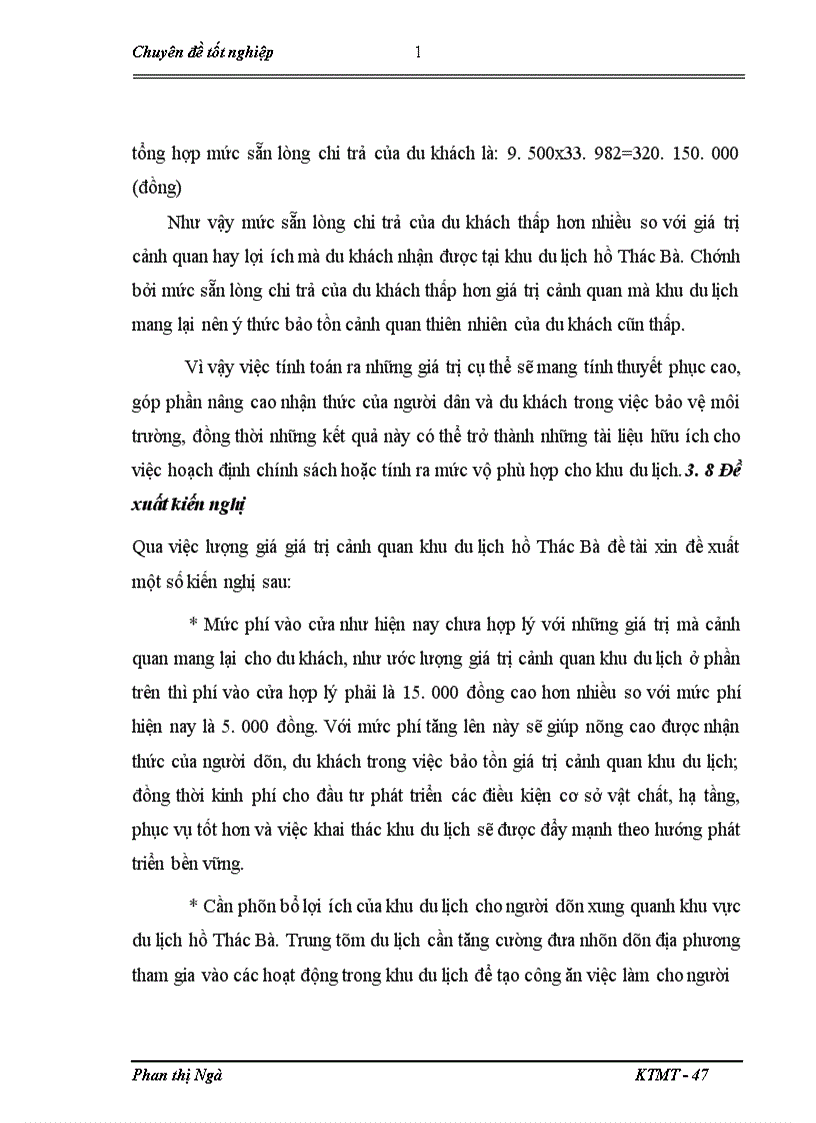 image for page Lượng giỏ giỏ trị cảnh quan khu du lịch hồ Thỏc Bà bằng phương phỏp chi phớ du lịch