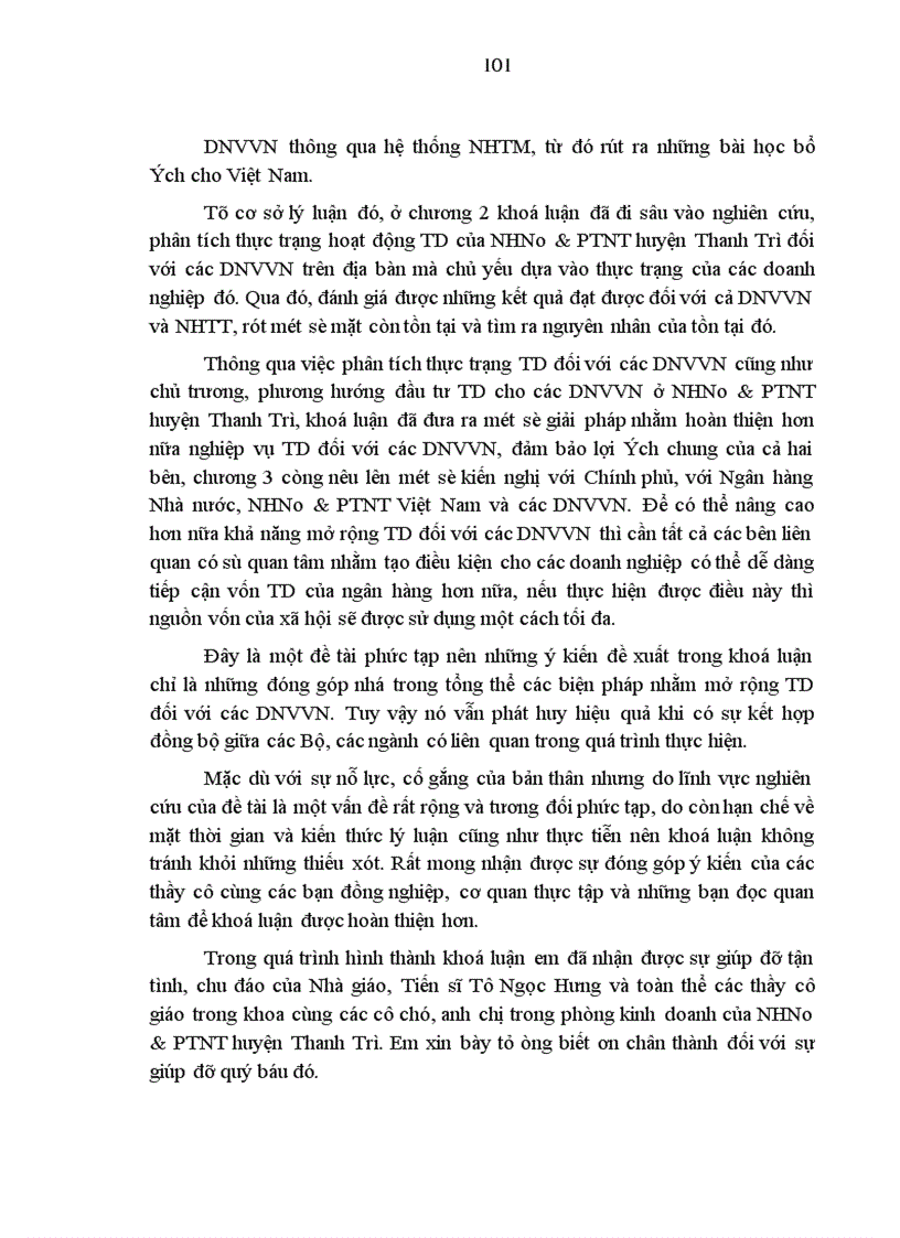 image for page Giải pháp nhằm mở rộng tín dụng đối với các DNVVN tại NHNo PTNT huyện Thanh Trì Hà Nội