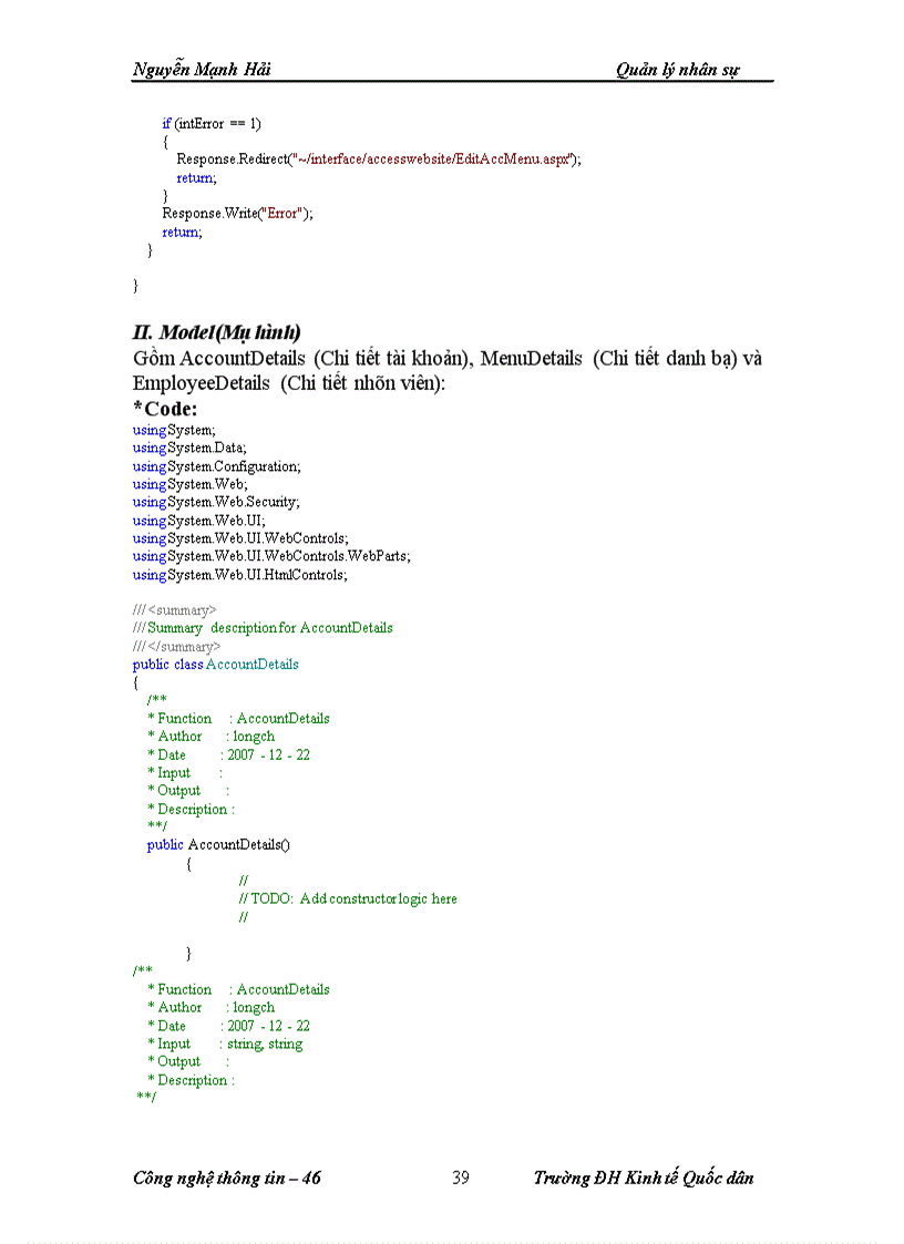 image for page Cấu trúc chương trình được áp dụng mô hình mvc