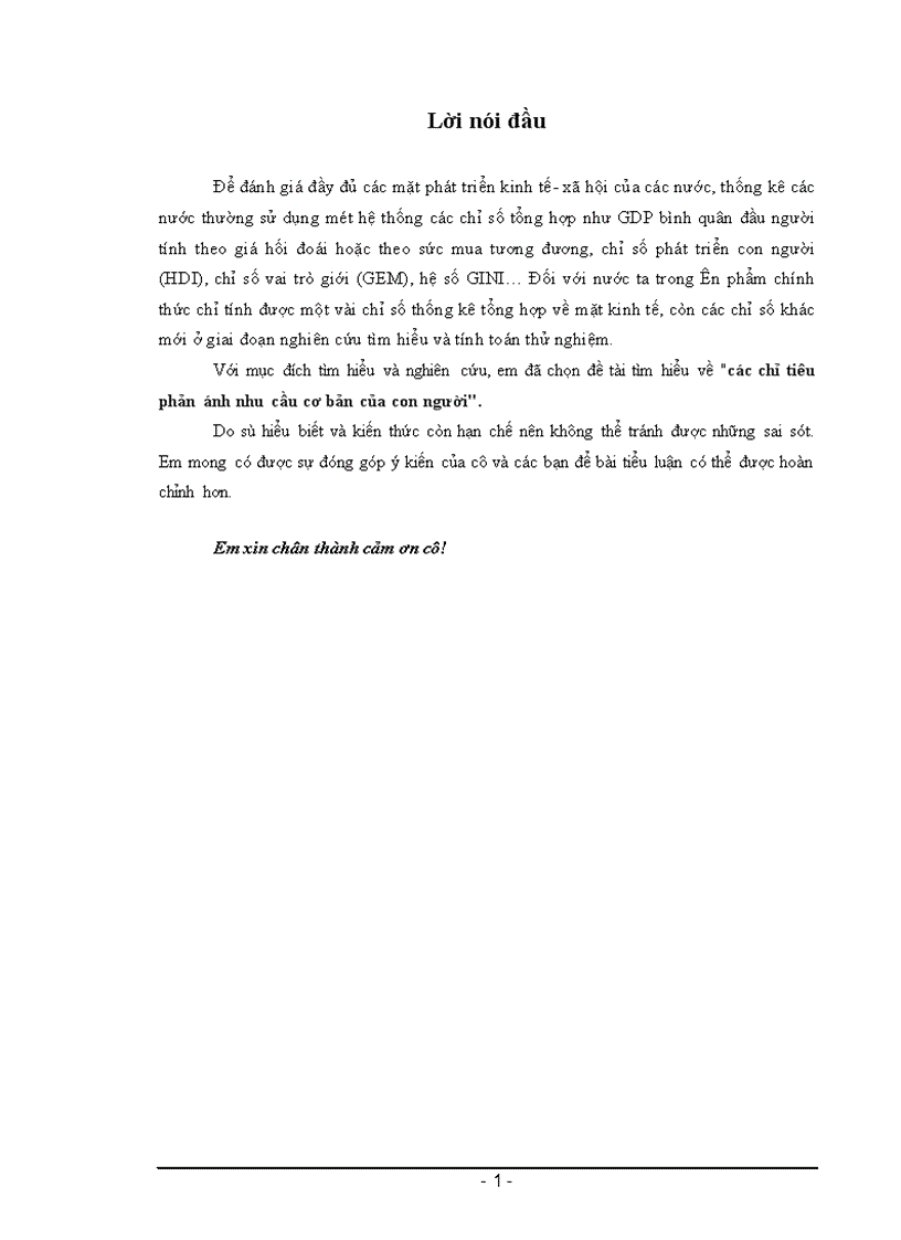 image for page Các chỉ tiêu phản ánh nhu cầu cơ bản của con người