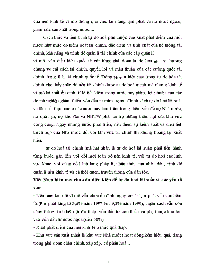 image for page Lãi suất và vấn đề tự do hoá lãi suất ở Việt Nam hiện nay