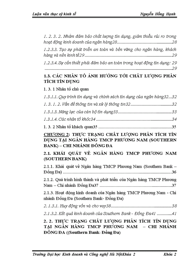image for page Nâng cao chất lượng phân tích tín dụng tại Ngân hàng Phương Nam chi nhánh Đống Đa