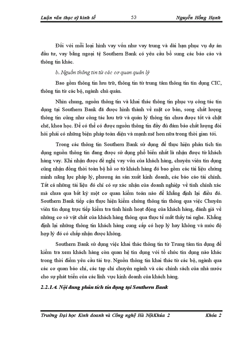 image for page Nâng cao chất lượng phân tích tín dụng tại Ngân hàng Phương Nam chi nhánh Đống Đa