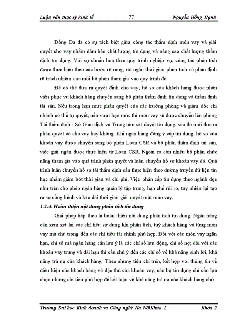 image for page Nâng cao chất lượng phân tích tín dụng tại Ngân hàng Phương Nam chi nhánh Đống Đa