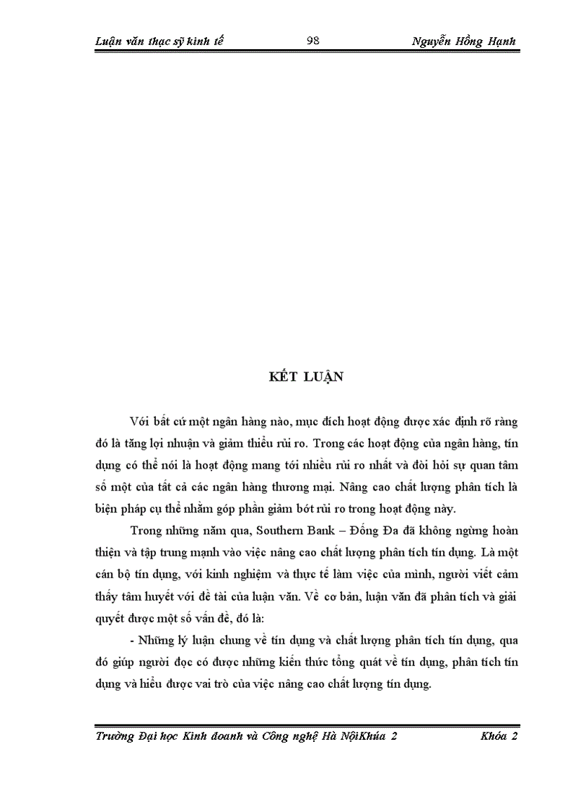 image for page Nâng cao chất lượng phân tích tín dụng tại Ngân hàng Phương Nam chi nhánh Đống Đa