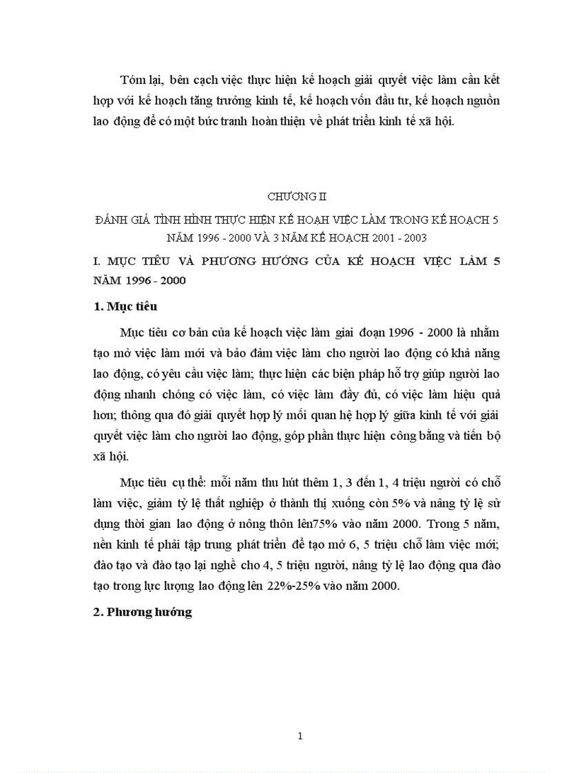 image for page Kế hoạnh lao động và việc làm và những giải pháp giải quyết việc làm trong thời kỳ kế hoạch 5 năm 2001ơơ 2005 ở Việt Nam