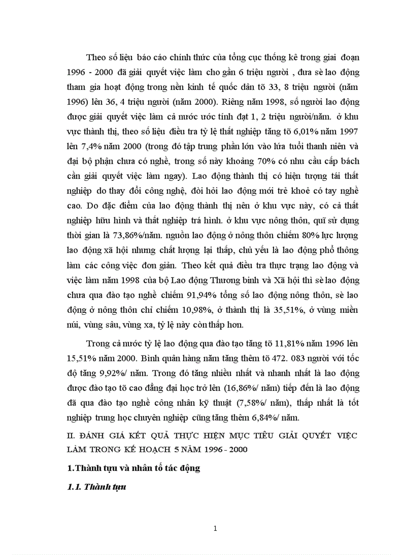 image for page Kế hoạnh lao động và việc làm và những giải pháp giải quyết việc làm trong thời kỳ kế hoạch 5 năm 2001ơơ 2005 ở Việt Nam