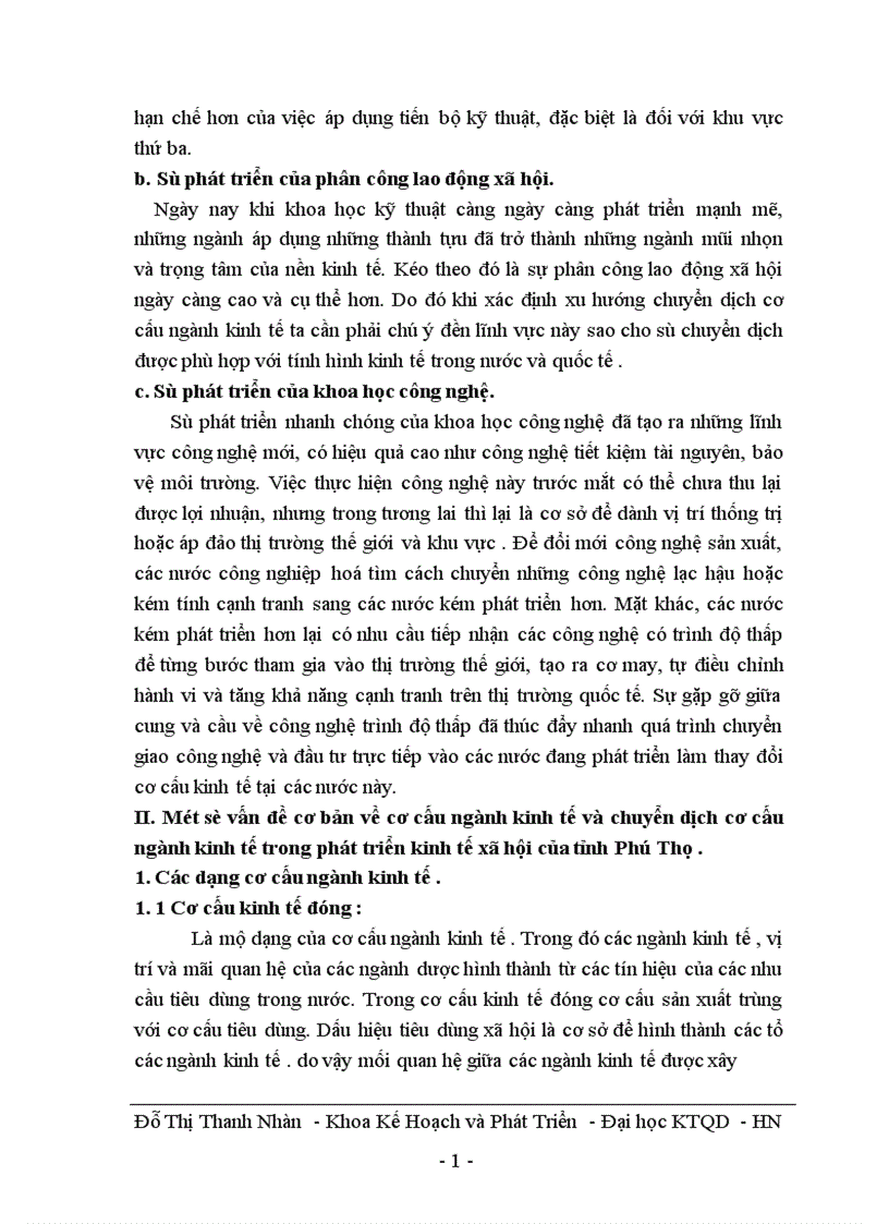 image for page Phương hướng chuyển dịch cơ cấu ngành kinh tế trong quá trính CNH HĐH ở tỉnh Phú Thọ trong giai đoạn từ nay đền năm 2010