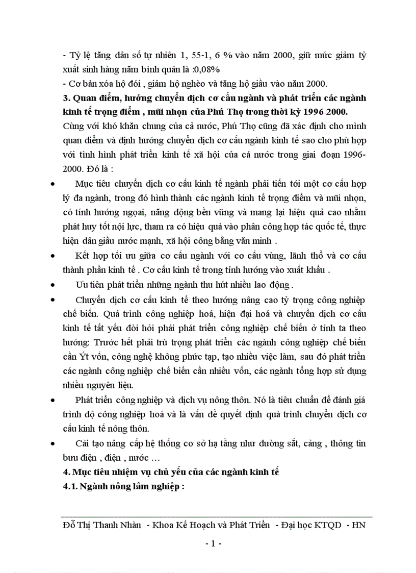 image for page Phương hướng chuyển dịch cơ cấu ngành kinh tế trong quá trính CNH HĐH ở tỉnh Phú Thọ trong giai đoạn từ nay đền năm 2010