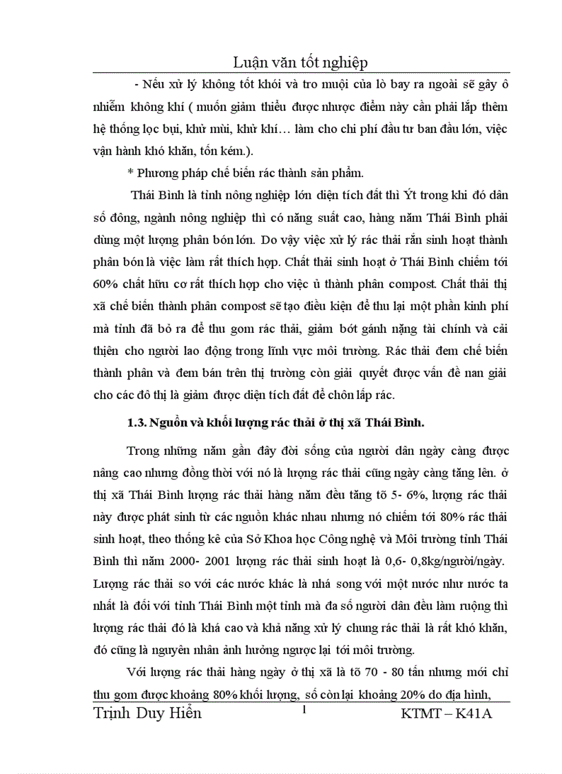 image for page Bước đầu nghiên cứu mô hình thu gom vận chuyển và quản lý chất thải rắn sinh hoạt của Công ty Thị Chính thị xã Thái Bình