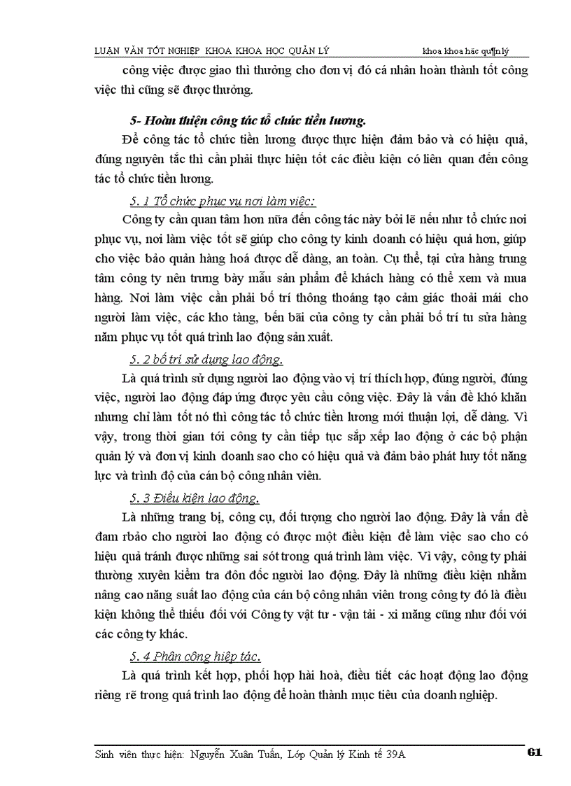 image for page Hoàn thiện công tác tổ chức tiền lương ở Công ty Vật tư Vận tải Xi măng