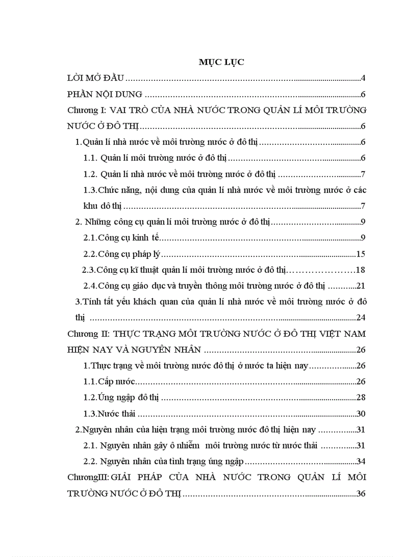 image for page Thực trạng và giải pháp của nhà nước trong việc giải quyết vấn đề môi trường nước ở đô thị hiện nay