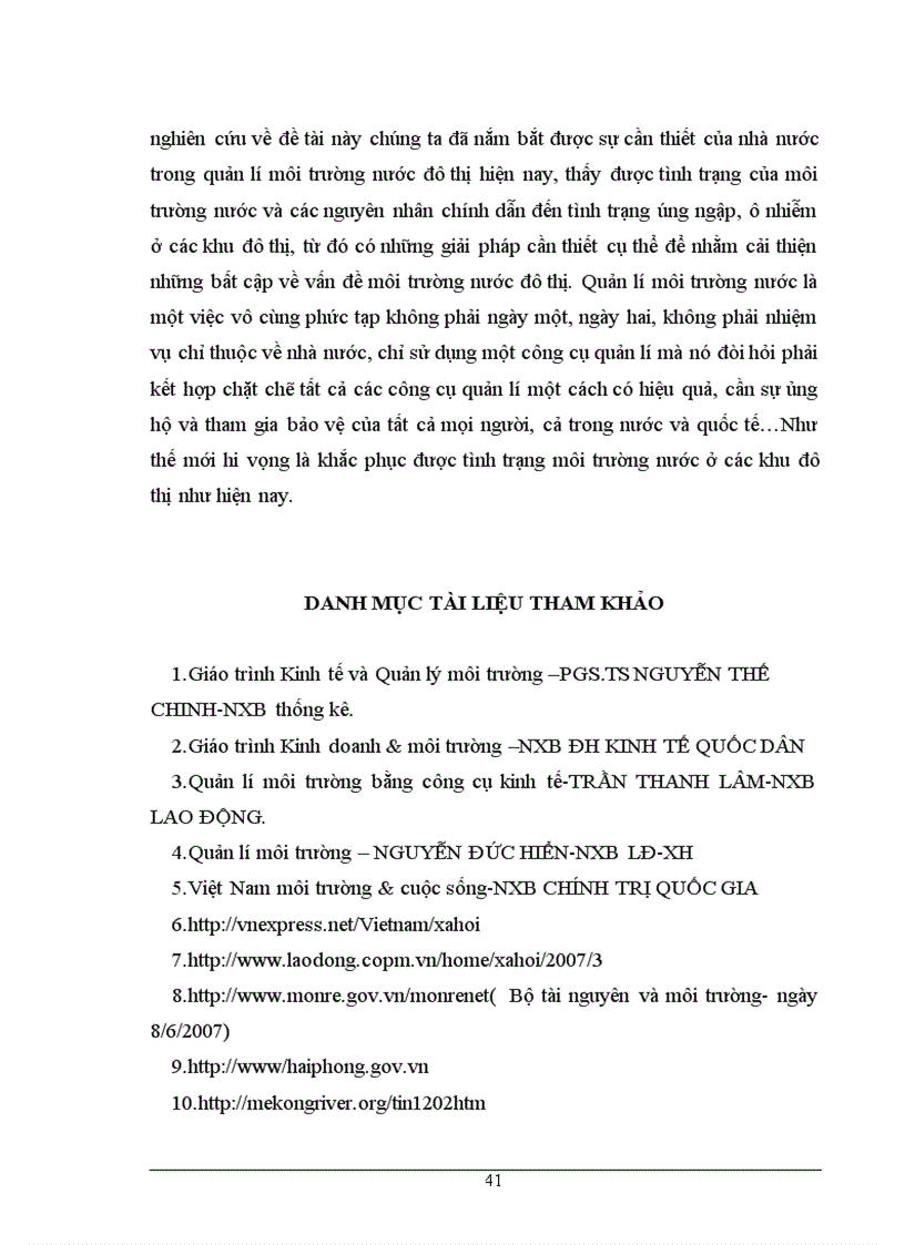 image for page Thực trạng và giải pháp của nhà nước trong việc giải quyết vấn đề môi trường nước ở đô thị hiện nay