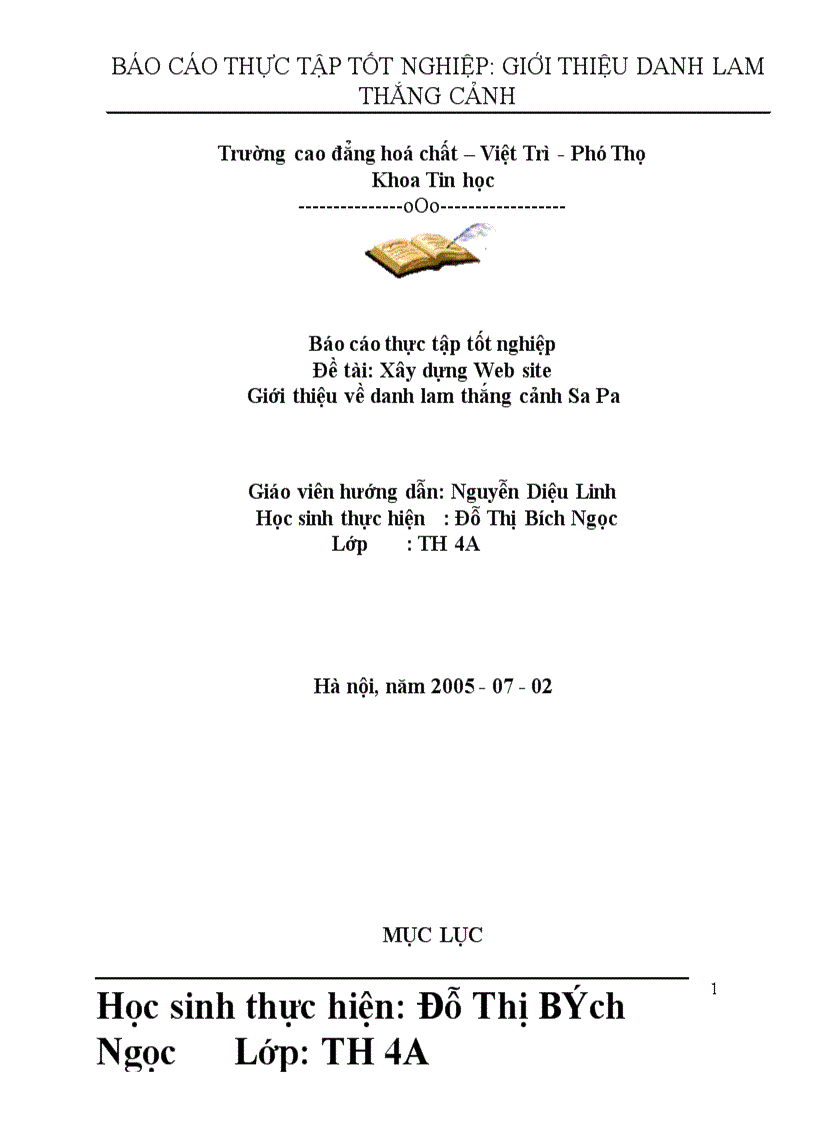 image for page Xây dựng Web site Giới thiệu về danh lam thắng cảnh Sa Pa