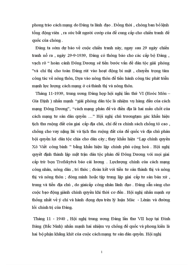 image for page trình bày quá trình chỉ đạo chiến lược cách mạng của Đảng trong thời kỳ 1930 1945