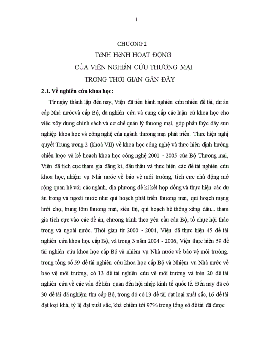 image for page Tình hình hoạt động của Viện Nghiên Cứu Thương Mại trong thời gian gần đây
