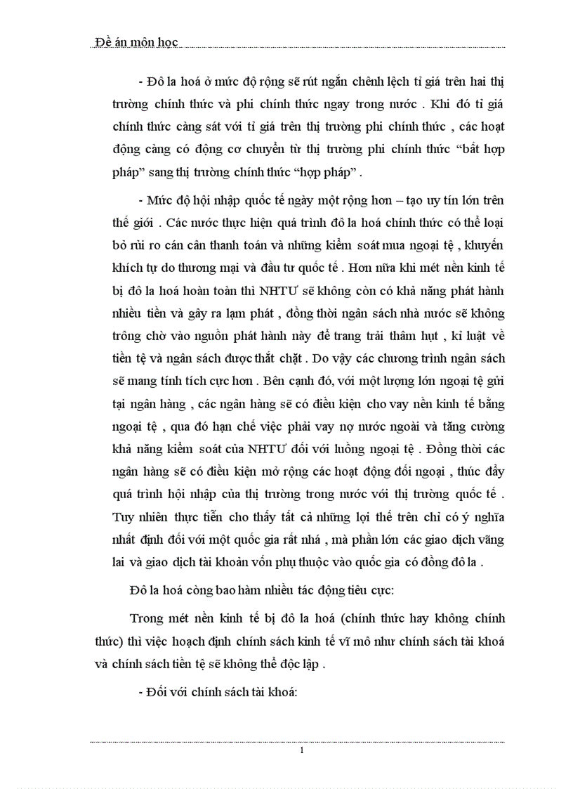 image for page ảnh hưởng của tình trạng đô la hoá đối với nền kinh tế Việt Nam nguyên nhân và giải pháp khắc phục