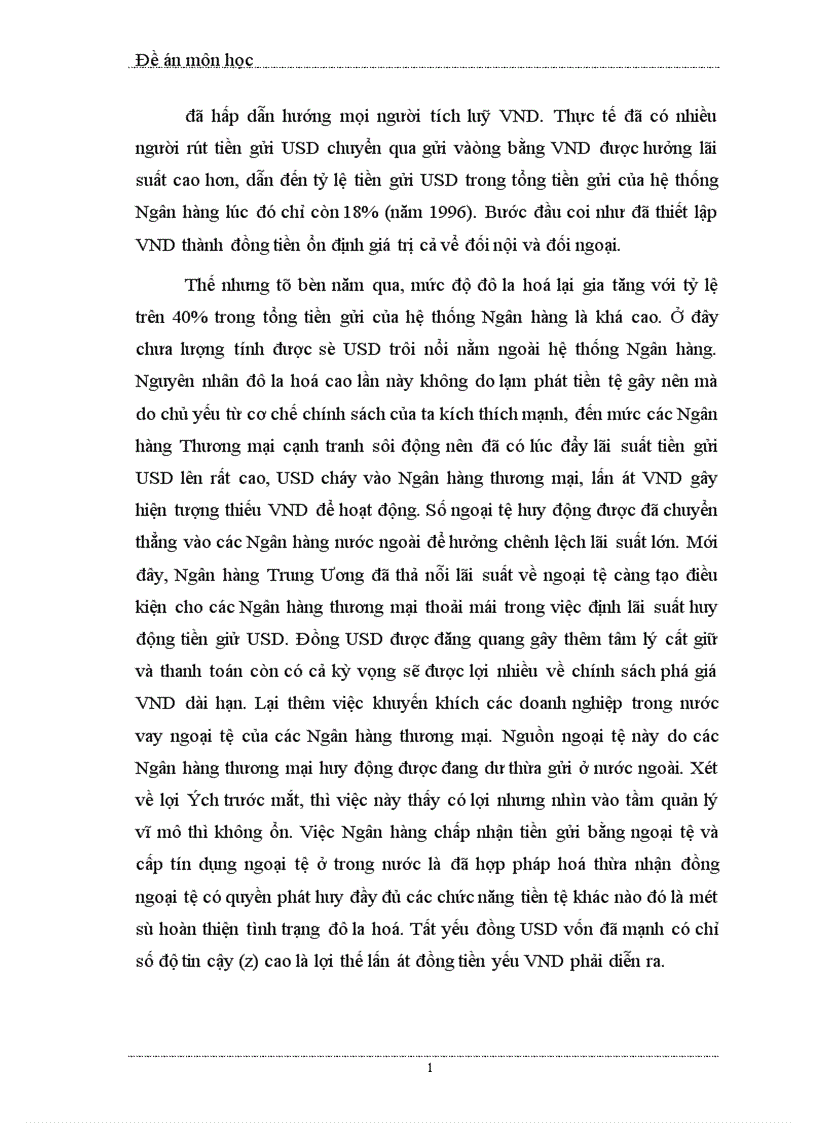 image for page ảnh hưởng của tình trạng đô la hoá đối với nền kinh tế Việt Nam nguyên nhân và giải pháp khắc phục