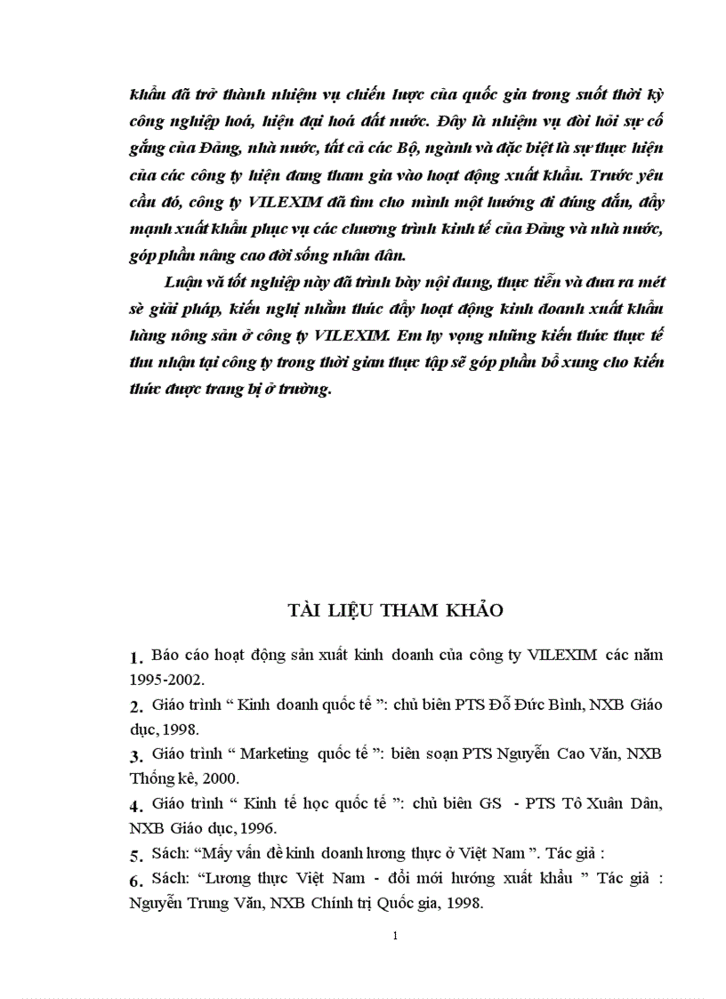 image for page Một số giải pháp chủ yếu nhằm thúc đẩy xuất khẩu hàng nông sản của công ty VILEXIM