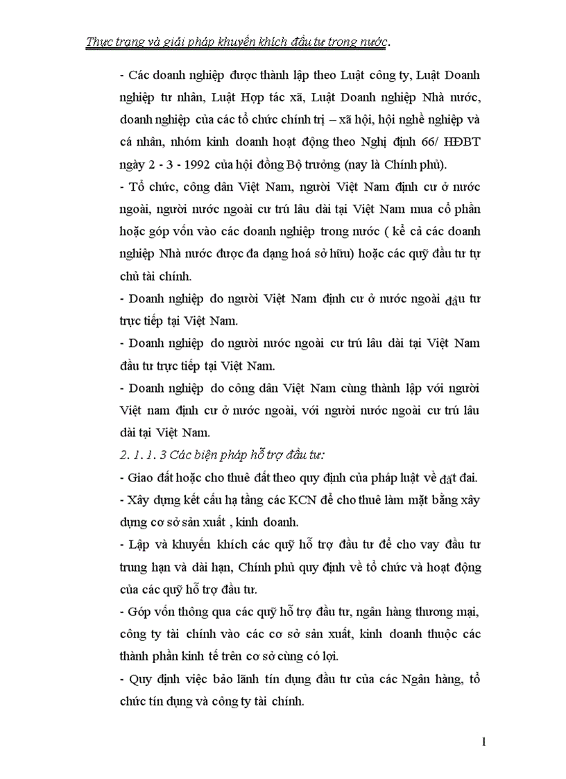image for page Thực trạng và giải pháp khuyến khích đầu tư trong nước 1