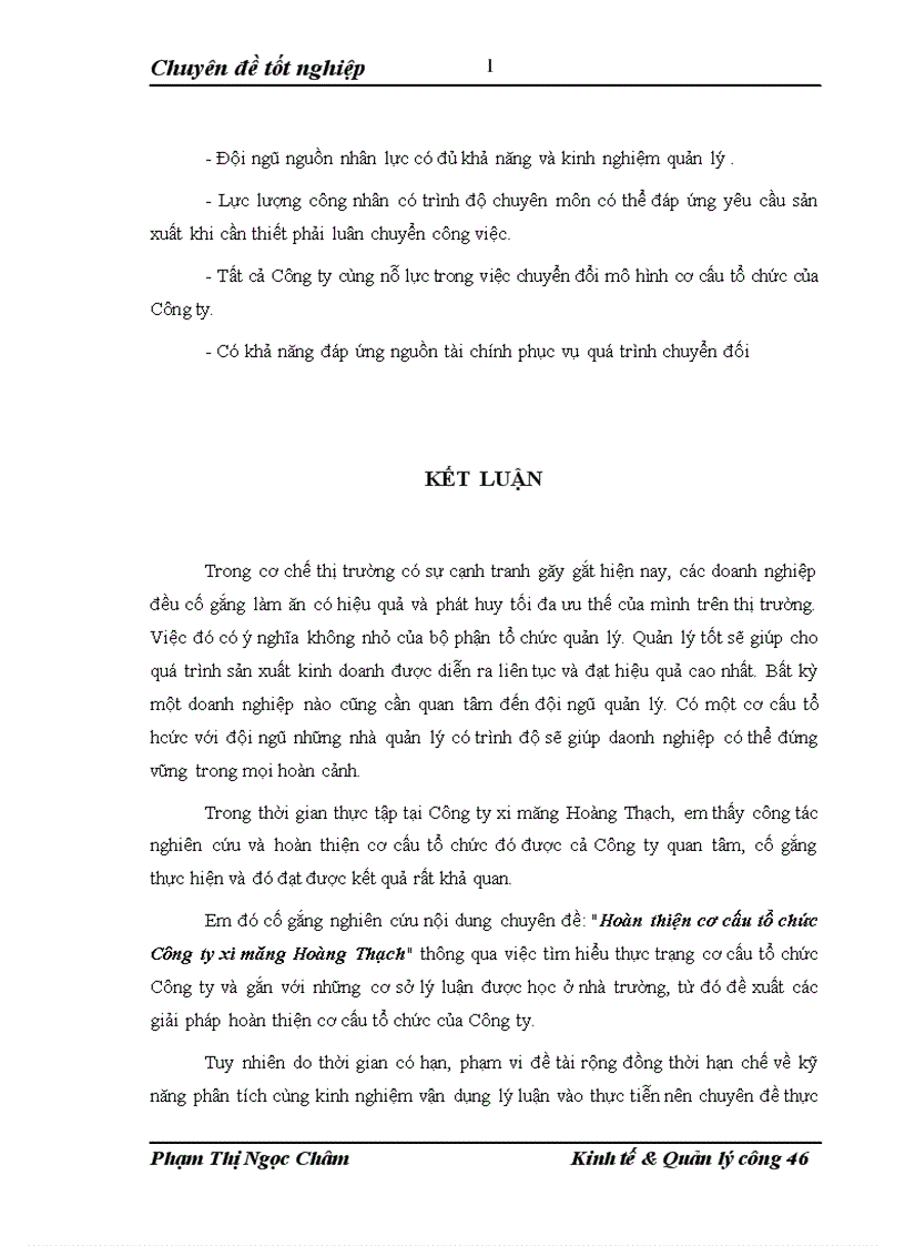 image for page Hoàn thiện cơ cấu tổ chức Công ty xi măng Hoàng Thạch