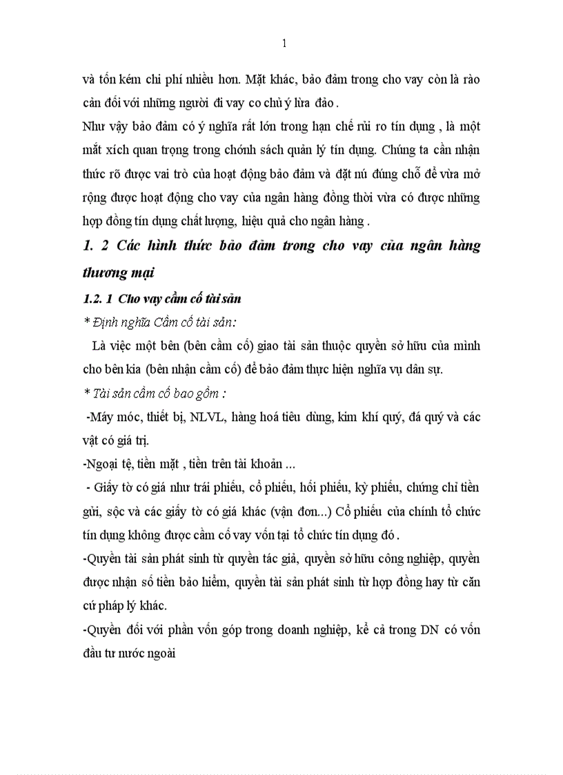 image for page Phát triển hoạt động bảo đảm trong cho vay tại Ngân hàng thương mại cổ phần Quân Đội chi nhánh Điện Biên Phủ