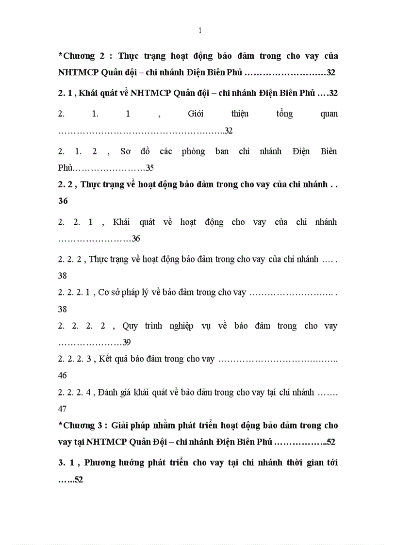 image for page Phát triển hoạt động bảo đảm trong cho vay tại Ngân hàng thương mại cổ phần Quân Đội chi nhánh Điện Biên Phủ