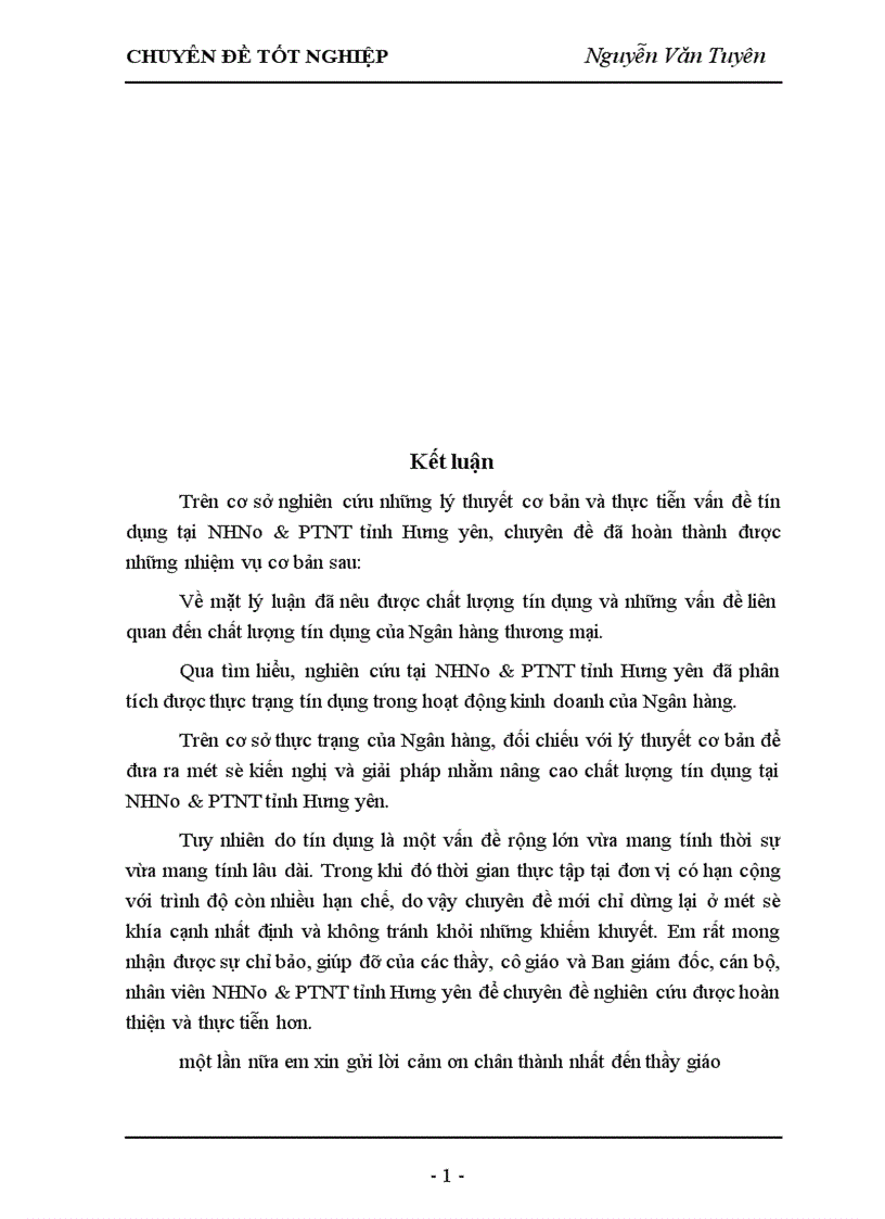 image for page Giải pháp nâng cao chất lượng tín dụng tại Ngân hàng nông nghiệp và phát triển nông thôn tỉnh Hưng Yên
