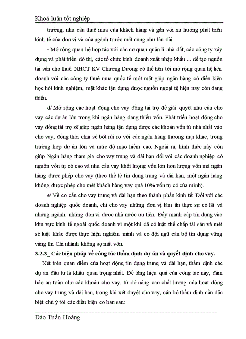 image for page Giải pháp nâng cao chất lượng cho vay trung và dài hạn tại Chi nhánh Ngân hàng Công thương khu vực Chương Dương