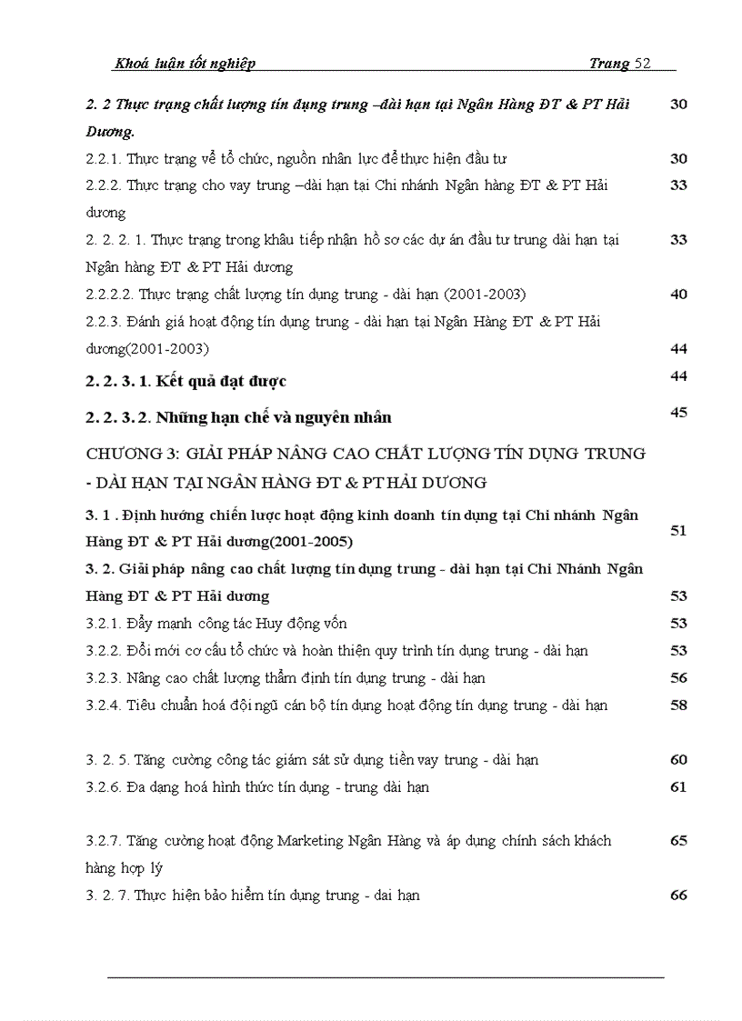 image for page Giải pháp nâng cao chất lượng tín dụng trung dài hạn tại Chi nhánh Ngân hàng ĐT PT Hải Dương