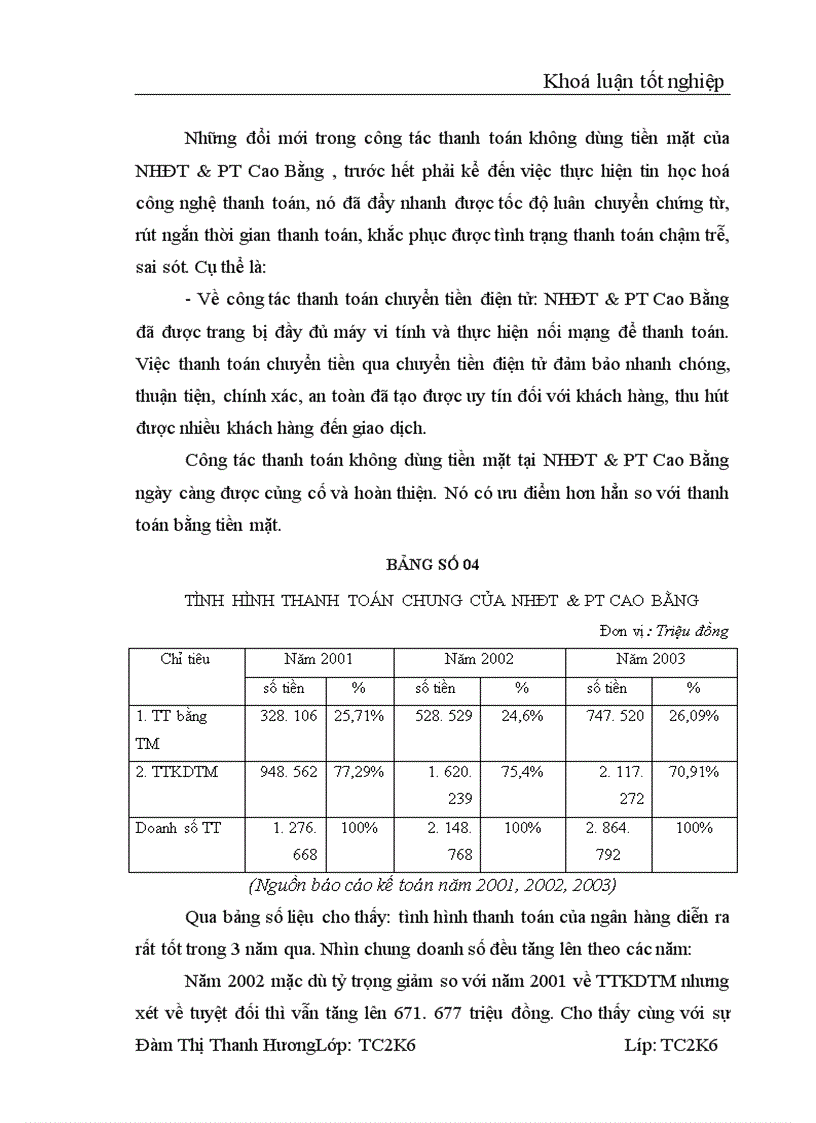 image for page Một số vấn đề về Thanh toán không dùng tiền mặt tại NHĐT PT Cao Bằng Thực trạng và giải pháp