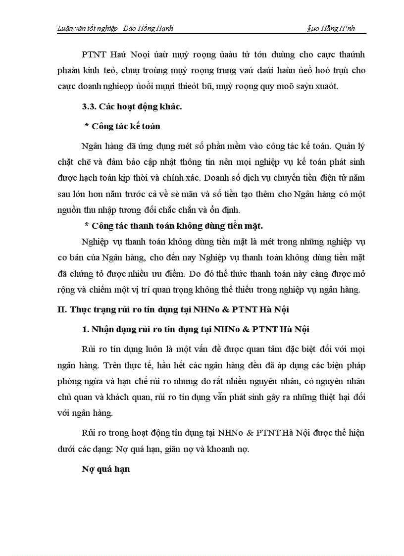 image for page Một số giải pháp phòng ngừa và hạn chế rủi ro tín dụng tại NHNo PTNT Hà Nội