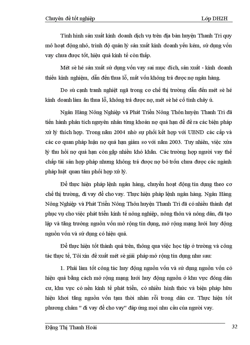image for page Một số giải pháp nhằm nâng cao hiệu quả cho vay hộ sản xuất tại Ngân hàng nông nghiệp và Phát triển nông thôn huyện Thanh Trì