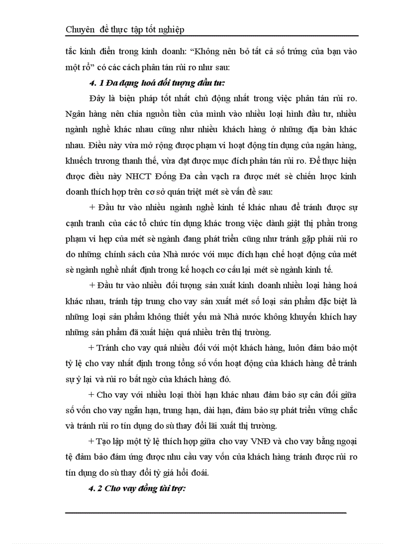 image for page Một số giải pháp hạn chế rủi ro an toàn tín dụng đối với kinh tế ngoài quốc doanh tại Ngân hàng công thương Đống Đa