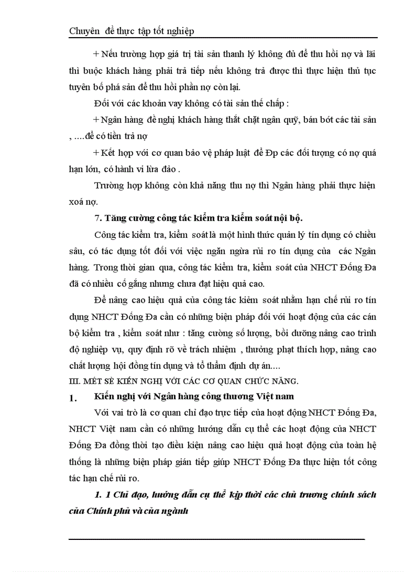 image for page Một số giải pháp hạn chế rủi ro an toàn tín dụng đối với kinh tế ngoài quốc doanh tại Ngân hàng công thương Đống Đa