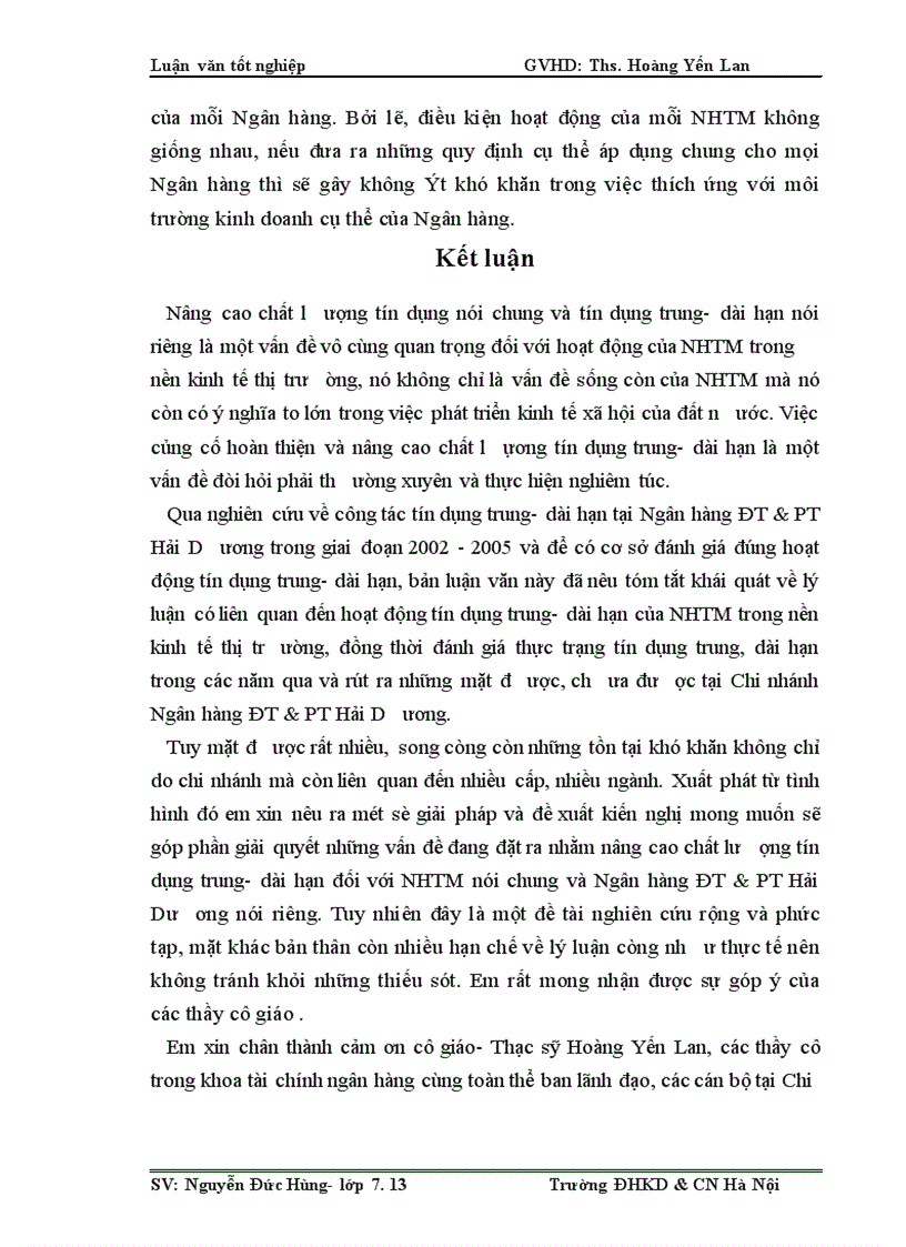 image for page Một số giải pháp nâng cao chất lượng tín dụng trung dài hạn tại Chi nhánh Ngân hàng ĐT PT Hải Dương