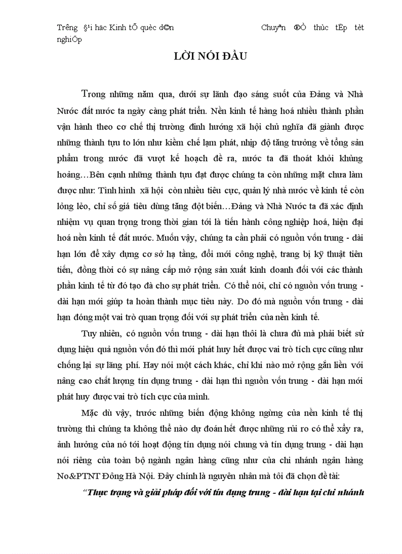 image for page Thực trạng và giải pháp đối với tín dụng trung dài hạn tại chi nhánh Ngân Hàng No PTNT Đông Hà Nội