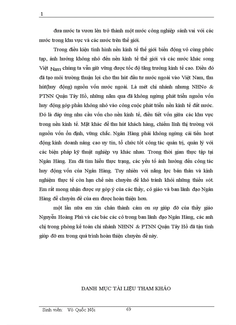 image for page Một số vấn đề cơ bản về vốn và kế toán huy động vốn tại chi nhánh NHNN PTNN Quận Tây Hồ