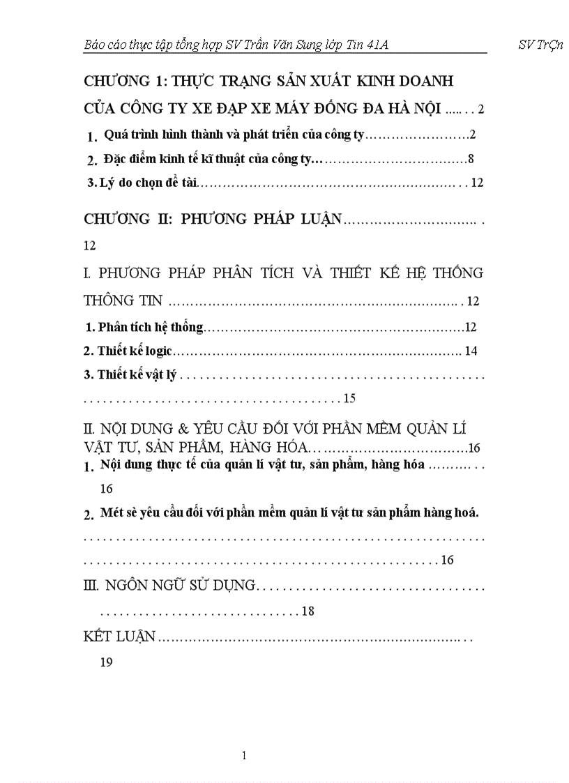image for page Phân tích và thiết kế hệ thống thông tin quản lý vật tư sản phẩm hàng hoá ở Công ty Xe đạp Xe máy Đống Đa Hà Nội