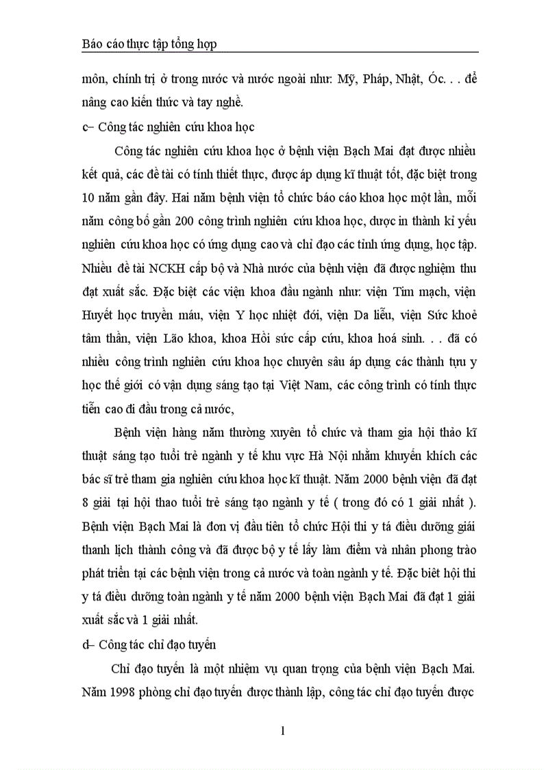 image for page Báo cáo thực tập tổng hợp của bệnh viện bạch mai