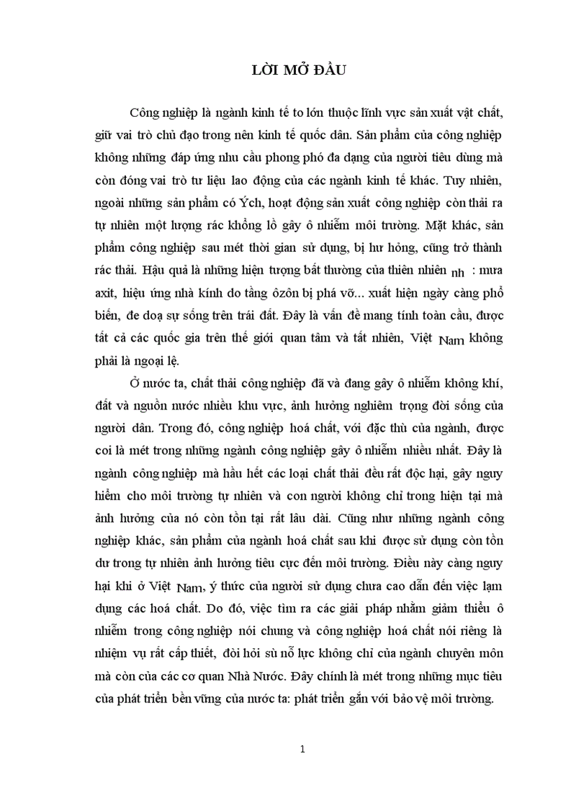 image for page Thực trạng về ô nhiễm môi trường trong quá trình sản xuất của công nghiệp hoá chất ở Việt Nam những năm gần đây