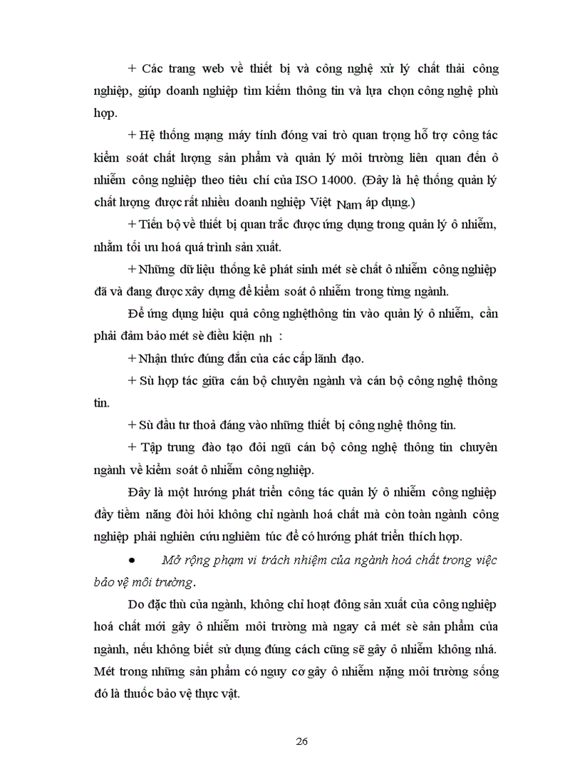 image for page Thực trạng về ô nhiễm môi trường trong quá trình sản xuất của công nghiệp hoá chất ở Việt Nam những năm gần đây