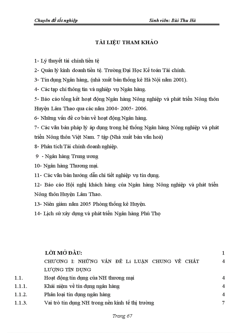 image for page Giải pháp nâng cao chất lượng tín dụng tại chi nhánh ngân hàng nông nghiệp và phát triển nông thôn huyện Lâm Thao